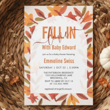 Watercolor Herfstbladeren Fall In Love Baby Shower