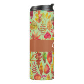 Watercolor Herfstbladeren Gepersonaliseerd Thermosbeker (Gedraaid links)