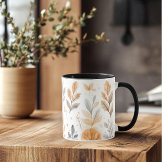 Watercolor Herfstbladeren-Minimal Boho Botanische Mok