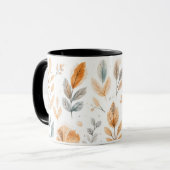 Watercolor Herfstbladeren-Minimal Boho Botanische Mok (Voorkant links)