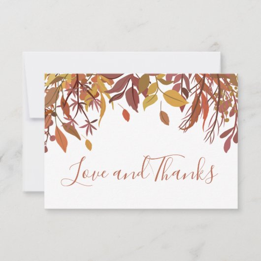 Watercolor herfstbladeren Platte Bedankkaart (Voorkant)