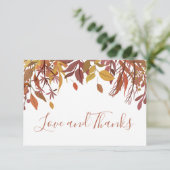 Watercolor herfstbladeren Platte Bedankkaart (Staand voorkant)