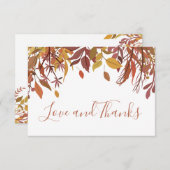 Watercolor herfstbladeren Platte Bedankkaart (Voorkant / Achterkant)