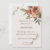 Watercolor herfstbloemen receptie kaart (Voorkant)