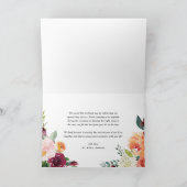 Watercolor Herfstbloesems Sluiers Bruiloft Bedankkaart (Binnen)