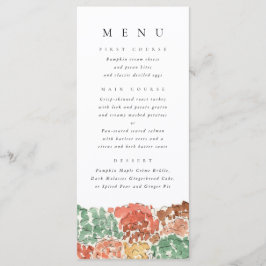 Watercolor Herfstbomen Thanksgiving Diner Menu
