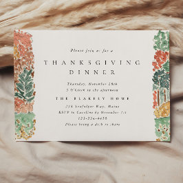 Watercolor Herfstbomen Thanksgiving Dinner Kaart