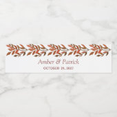Watercolor herfstloof Bruiloft Waterfles Etiket (Enkel label)