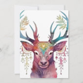 Watercolor Herten Kerstkaart Kaart (Achterkant)