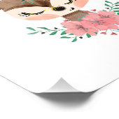 Watercolor Herten met Bloemen Foto Print Afdruk (Hoek)