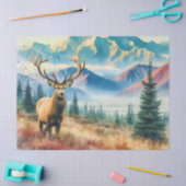 Watercolor Herten met Gewei Tissuepapier (Craft)