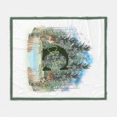Watercolor Herten Persoonlijk Monogram Letter C Fleece Deken (Voorkant (Horizontaal))