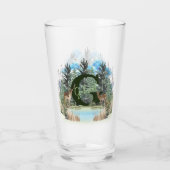 Watercolor Herten Persoonlijk Monogram Letter G Glas (Achterkant)