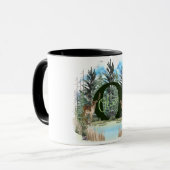 Watercolor Herten Persoonlijk Monogram Letter O Mok (Voorkant links)