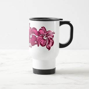 Watercolor Hibiscus Reismok Reisbeker