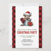 Watercolor highland cow in bucket Christmas Kaart (Voorkant)