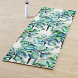 Watercolor Himalayan Persian Blue Poppies Yogamat