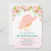 Watercolor Hoed Bloem Derby Shower Uitnodiging (Voorkant)