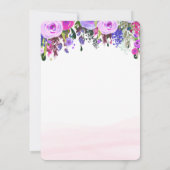 Watercolor Hoed Bloem Derby Shower Uitnodiging (Achterkant)