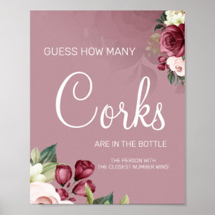 Watercolor Hoeveel kurken bruidsfeest spelbord Poster