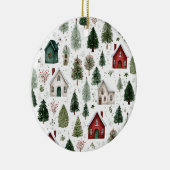 Watercolor Holiday Pattern Christmas Ornament (Rechts)