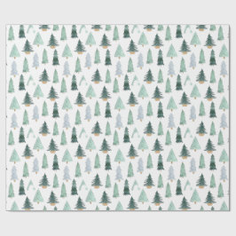 Watercolor Holiday Tree Wrapping Paper Cadeaupapier