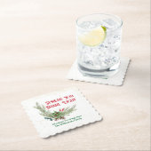 Watercolor Holly Berries Bouquet Christmas Kartonnen Onderzetters (Insitu)