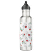 Watercolor Holly Berries  Red Ribbon Custom  Waterfles (Rechts)