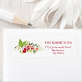 Watercolor Holly Berry Christmas Address Label (Insitu)