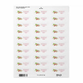 Watercolor Holly Berry Christmas Address Label (Full Sheet)