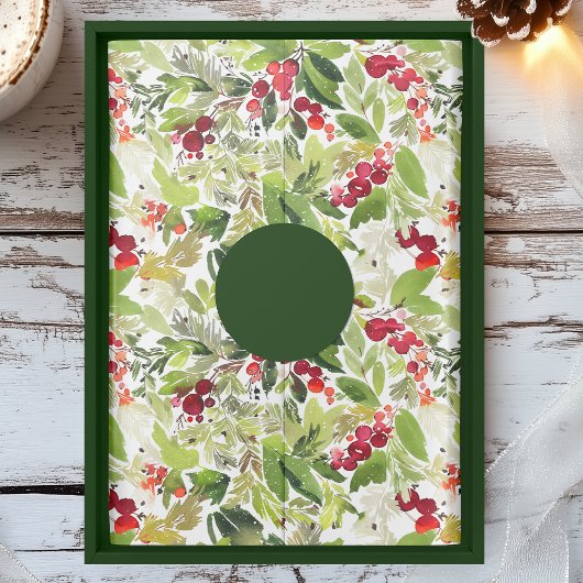 Watercolor Holly Berry Christmas Tissue Paper Tissuepapier