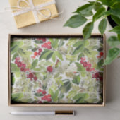 Watercolor Holly Berry Christmas Tissue Paper Tissuepapier (Geschenk)