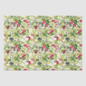 Watercolor Holly Berry Christmas Tissue Paper Tissuepapier (Voorkant)