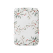 Watercolor Holly Berry Pine Winter  Badmat (Voorkant Verticaal)