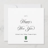 Watercolor Holly Elegant Script Calligraphy Feestdagenkaart (Achterkant)