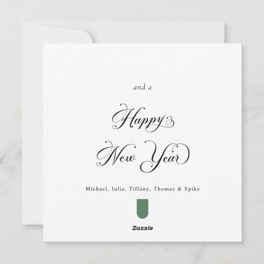 Watercolor Holly Elegant Script Calligraphy Feestdagenkaart (Achterkant)