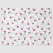 Watercolor Holly Leaves and Red Berries Christmas Tissuepapier (Voorkant)