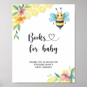 Watercolor hommel, boeken voor baby poster