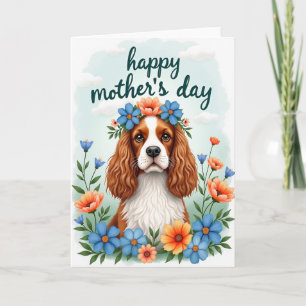 Watercolor Hond Bloemkaart Kaart