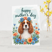 Watercolor Hond Bloemkaart Kaart (Gele Bloem)