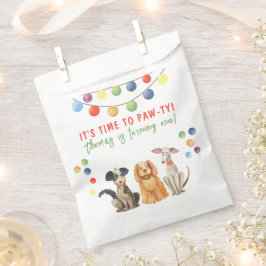 Watercolor Hond Eerste Verjaardag Feestje Bedankzakje