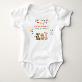 Watercolor Hond Eerste Verjaardag Paw-ty Romper
