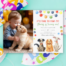 Watercolor Hond Kinderen Verjaardagsfeestje