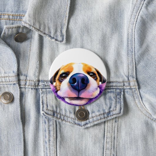 watercolor Hond Ronde Button 7,6 Cm (In situ)