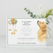 Watercolor Hond Verjaardagsfeestje Kaart (Staand voorkant)