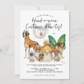 Watercolor Honden | Hoe-l-o-ween Puppy Kostuumfees Kaart (Voorkant)