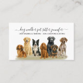 Watercolor Honden Script Monogram Visitekaartje (Voorkant)