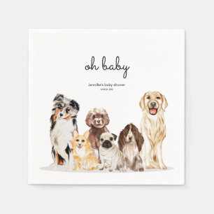 Watercolor Hondenfeestje oh baby Servet