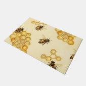 Watercolor Honey Bee Honeycomb Pattern Deurmat (Schuin)