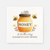 Watercolor Honey & Bees Baby Shower Servet (Voorkant)